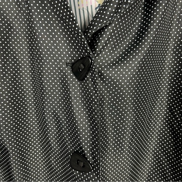 Mona Lisa by Fen-Nelli Classic Retro Vibe Black White Polka Dot Raincoat 20W - Picture 4 of 13